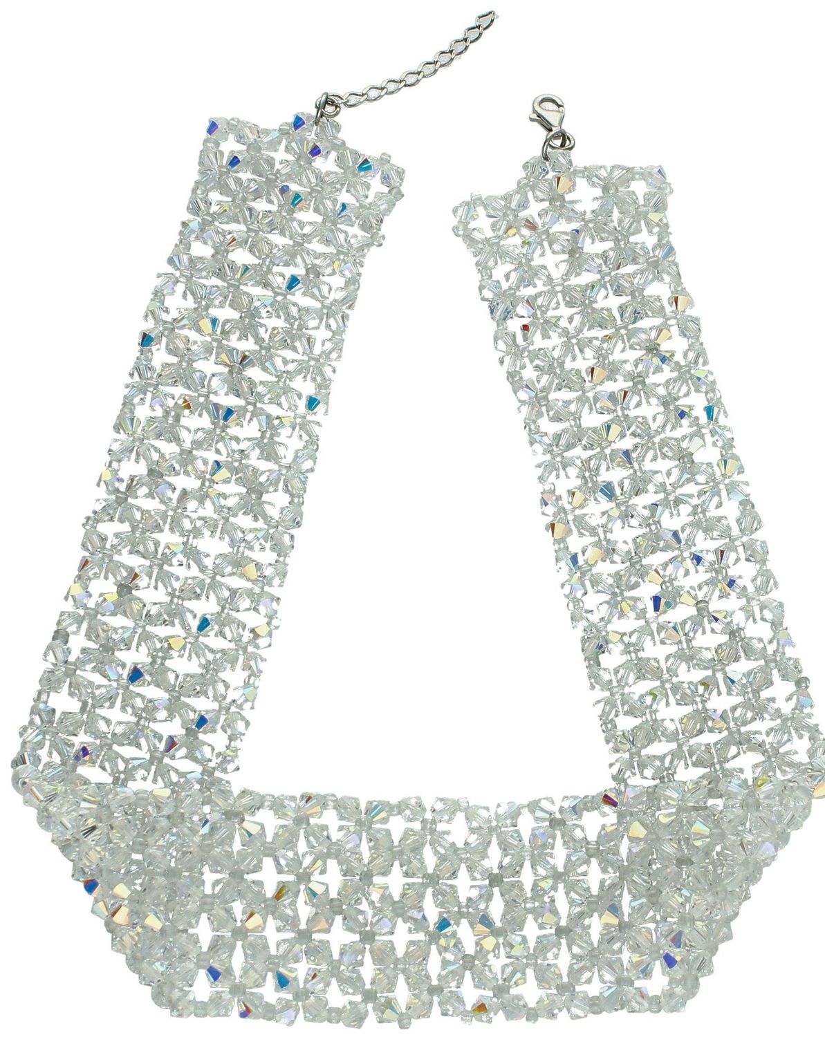 Srebrny naszyjnik damski 925 z kryształkami Swarovski typu choker NR 335-1. Naszyjnik ślubny. Biżuteria ślubna. Błyszczący naszyjnik z kryształkami. Pomysł na prezent.1.jpg